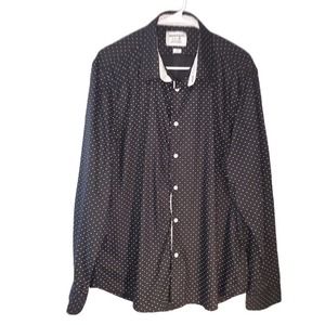Paper Denim & Cloth Shirt Size XL Black White Polkadot Long Sleeve Lightweight